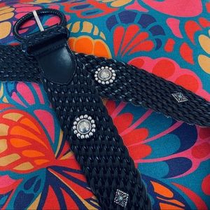 BOHEMIAN BLACK BRAIDED LEATHER BELT